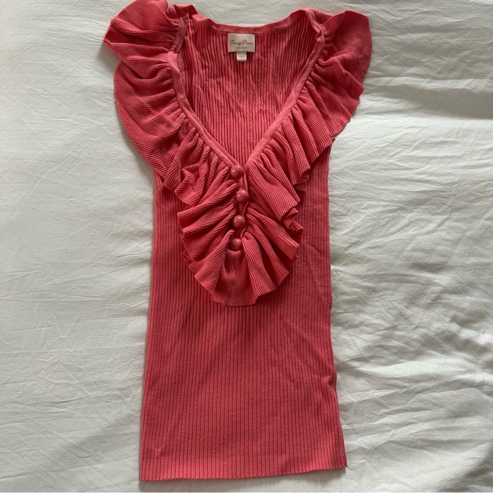 Tracy Reese Coral Ruffle Blouse